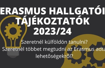 Tájékoztató délutánok - Erasmus+ hallgatói mobilitás 2023/24