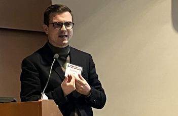 Pölcz Ádám előadása a Quinnipiac Universityn (USA, Connecticut, Hamden)